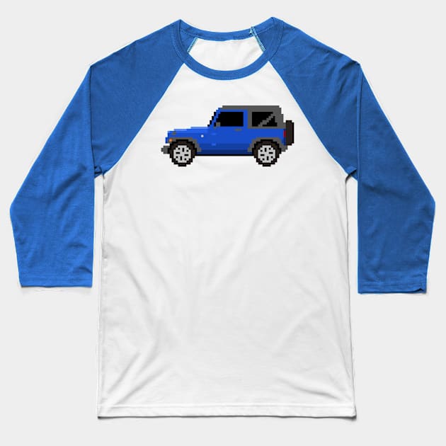 Jeep Wrangler Pixelart Baseball T-Shirt by retsbor10@comcast.net